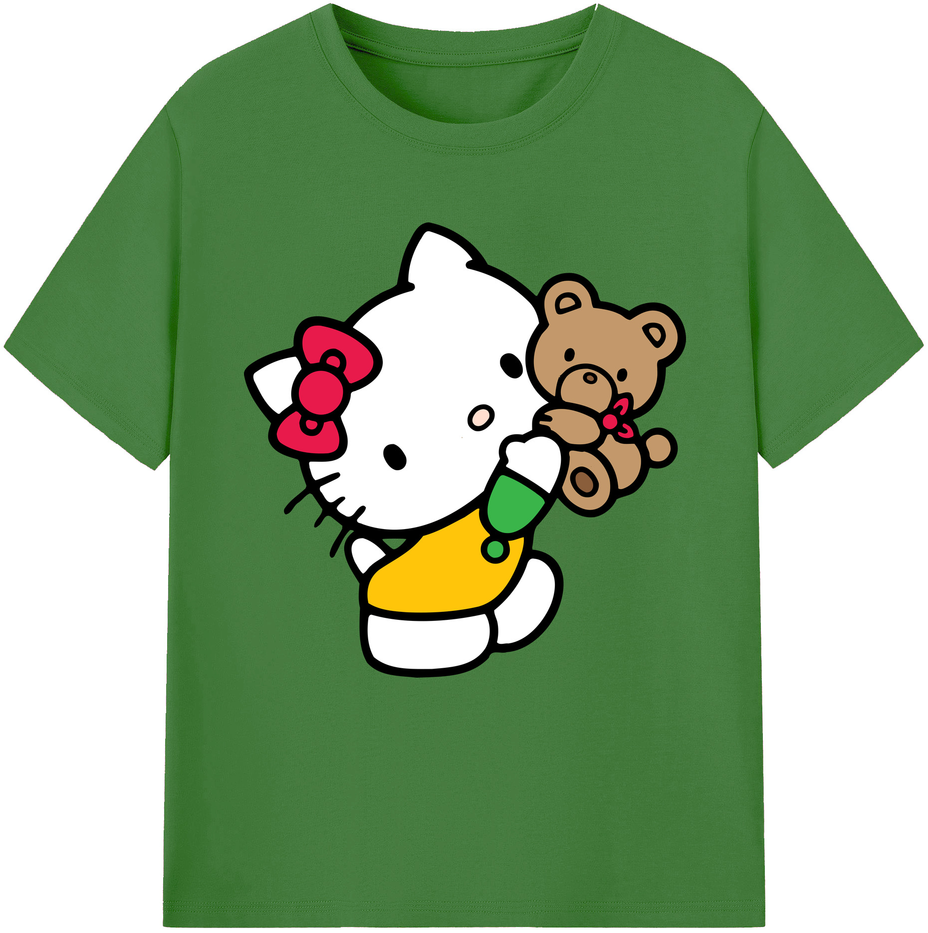 （画像用） Hello Kitty ハローキティ レディースカジュアルプリントTシャツ（綿100％）